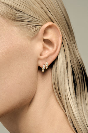 Mini Diamond Georgie Hoops | 18K Yellow Gold | Natasha Schweitzer