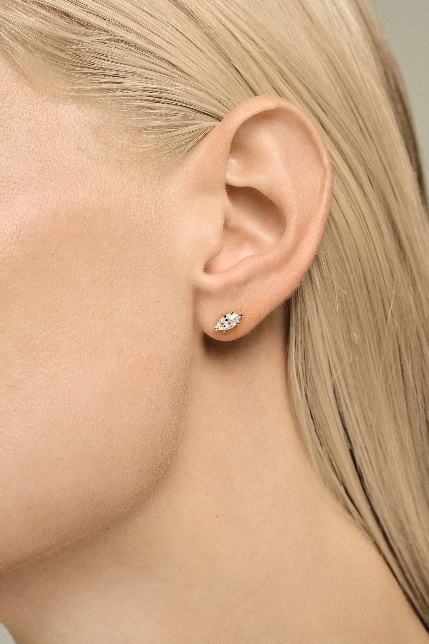 Marquise Diamond Studs | 18K White Gold