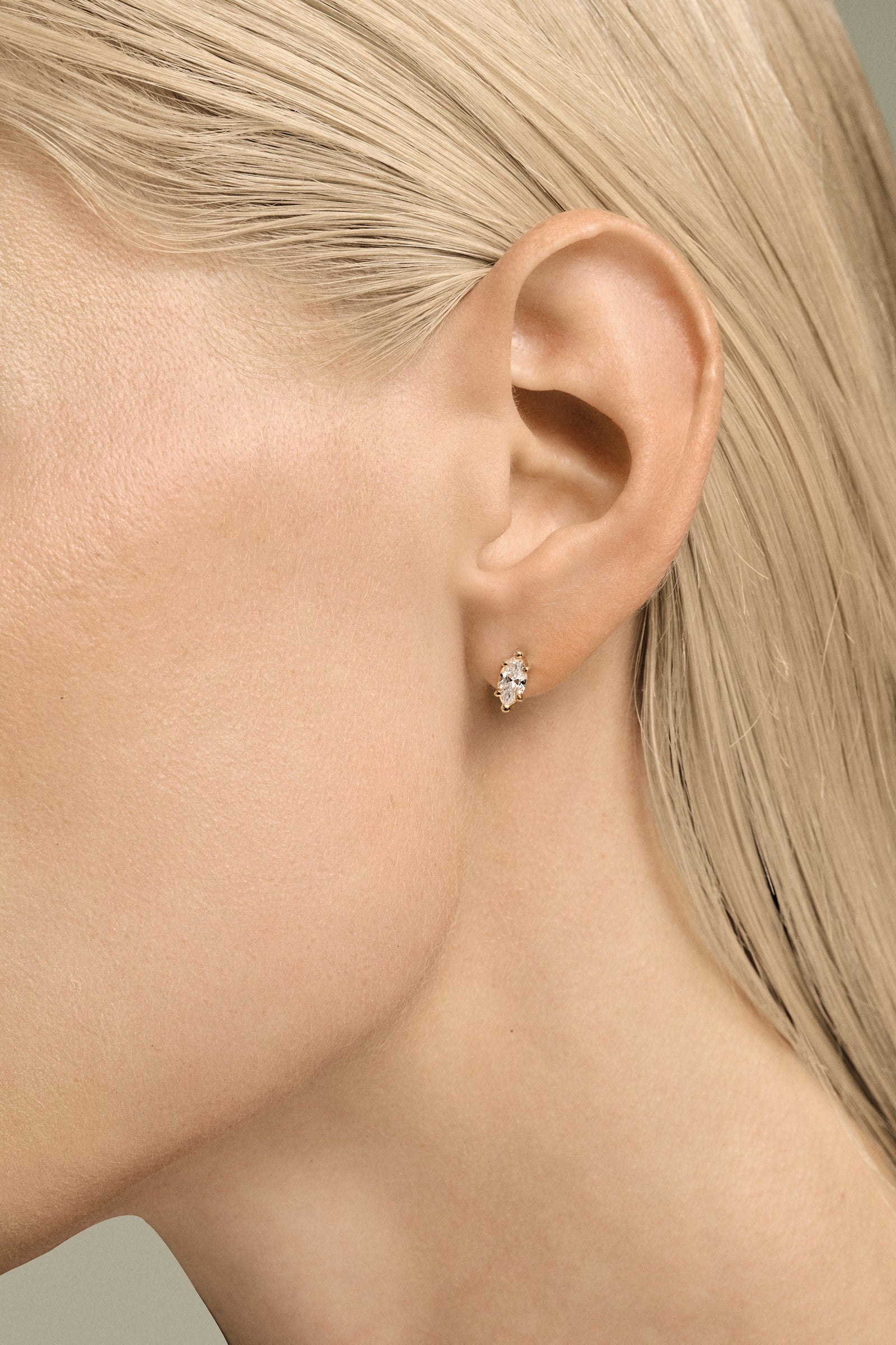 Marquise Diamond Studs | 18K White Gold| Natasha Schweitzer