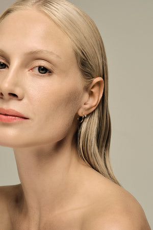 Lara Diamond Hoop Earrings | 9K Yellow Gold | Natasha Schweitzer