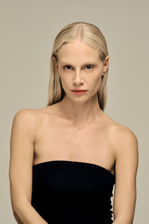 Mini Round Diamond Necklace | Gold | Natasha Schweitzer