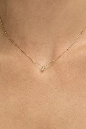 Mini Round Diamond Necklace | Gold | Natasha Schweitzer