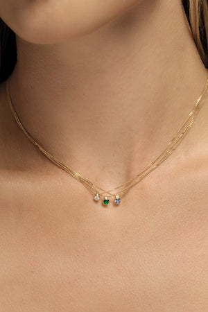 Mini Sapphire Necklace | 9K Gold | Natasha Schweitzer