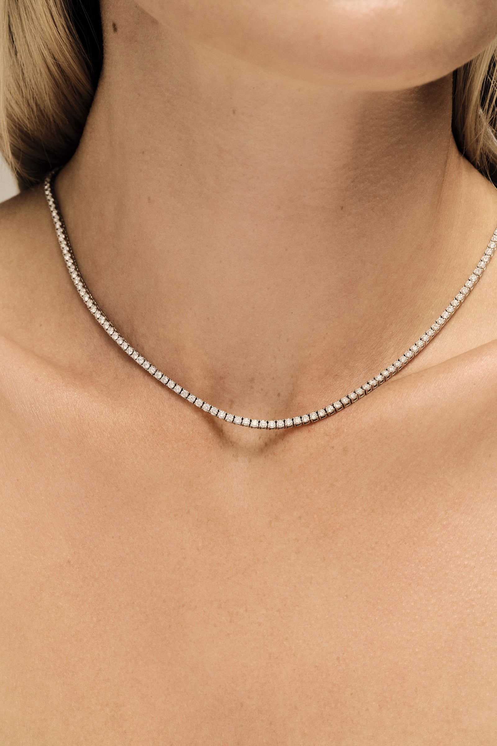 Tennis Necklace 0.02ct | 18K Yellow Gold| Natasha Schweitzer