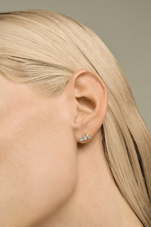 Mini Scattered Diamond Studs | 18K White Gold | Natasha Schweitzer