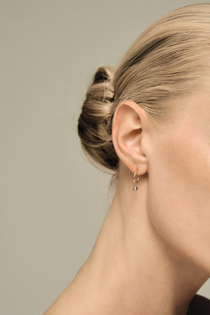 Mini Round Diamond Hoops | 9K Yellow Gold | Natasha Schweitzer