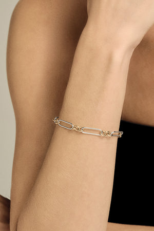 Two-Tone Large Lennox Bracelet | Gold | Natasha Schweitzer
