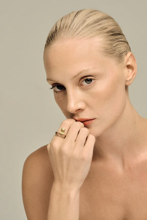 Double Band Gemstone Ring | Silver | Natasha Schweitzer