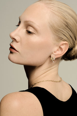 Sabine Diamond Hoops | Yellow Gold | Natasha Schweitzer