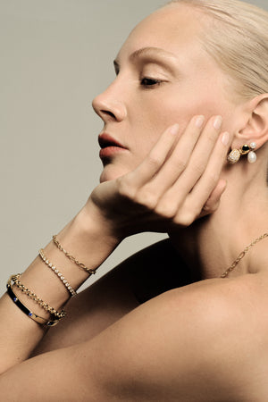 Sapphire Tallows Bangle | White Gold | Natasha Schweitzer