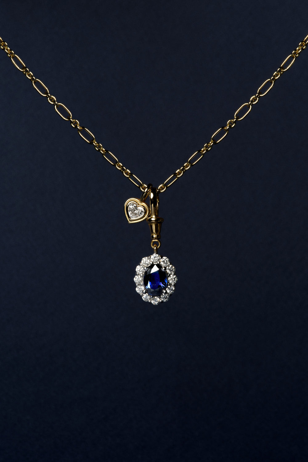 Roma Heart Diamond Pendant | 18K White Gold| Natasha Schweitzer