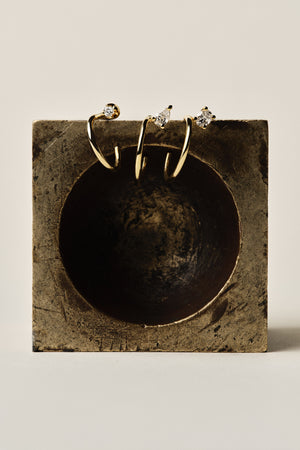 Lara Oval Diamond Hoop Earrings | 18K White Gold | Natasha Schweitzer