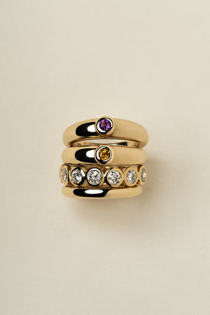 Roma Round Birthstone Ring | 9K White Gold | Natasha Schweitzer