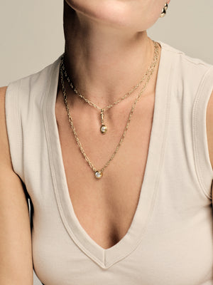 Roma Round Diamond Necklace | Yellow Gold | Natasha Schweitzer