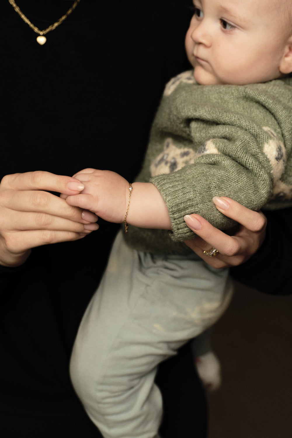Baby Mini Round Diamond Bracelet | 9K Yellow Gold| Natasha Schweitzer