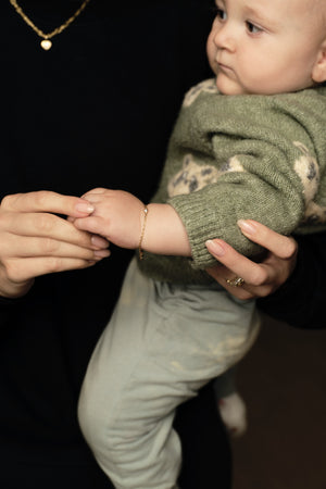 Baby Mini Round Diamond Bracelet | 9K Yellow Gold | Natasha Schweitzer