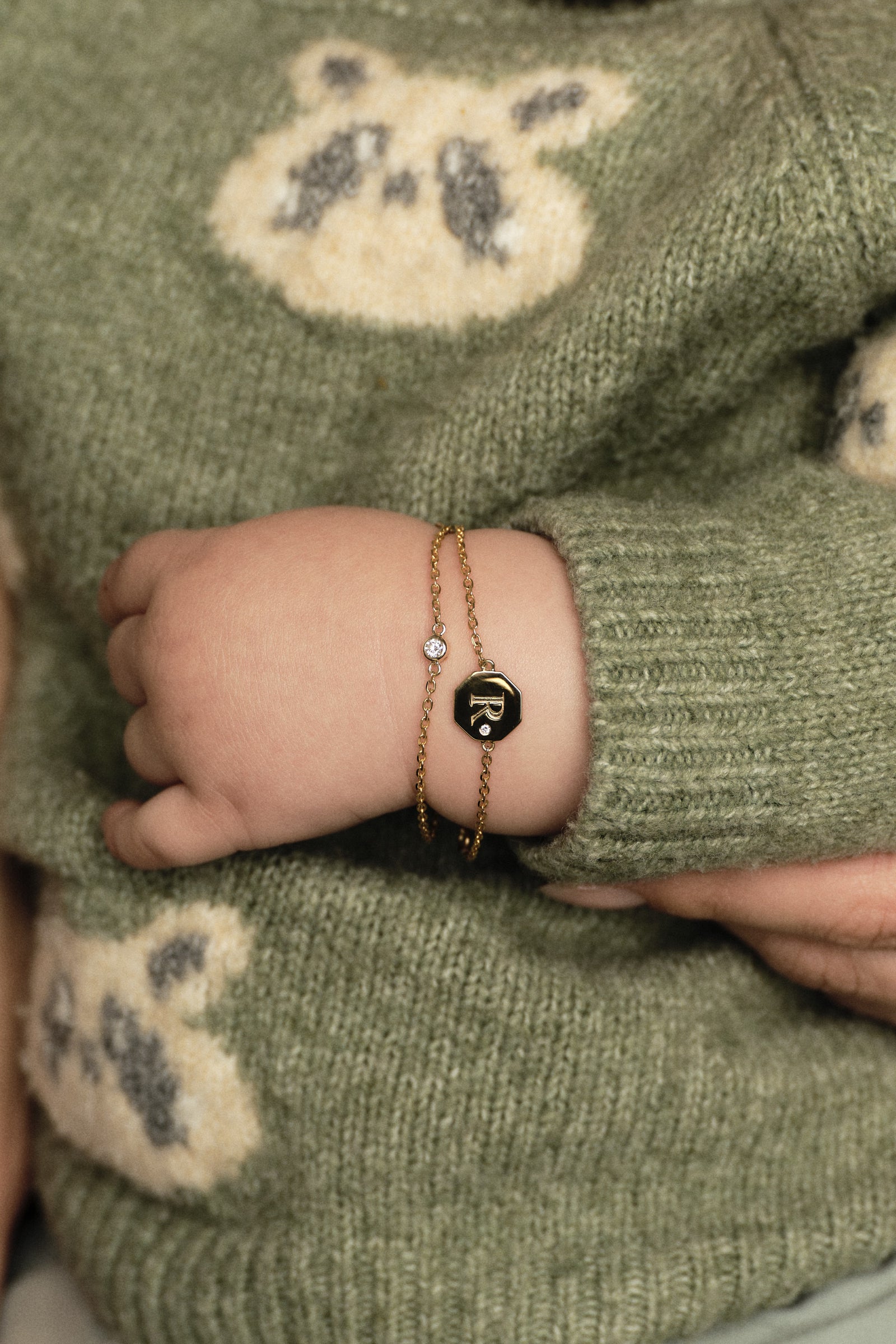 Baby Mini Round Diamond Bracelet | 9K Yellow Gold| Natasha Schweitzer