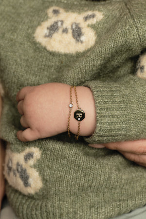 Baby Mini Round Diamond Bracelet | 9K Yellow Gold | Natasha Schweitzer