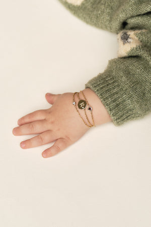 Baby Mini Round Diamond Bracelet | 9K Yellow Gold | Natasha Schweitzer