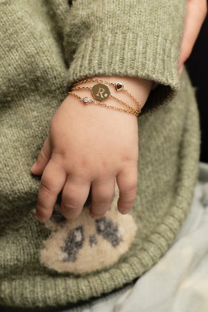 Baby Round Birthstone Bracelet | 9K White Gold | Natasha Schweitzer