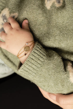 Baby Mini Round Diamond Bracelet | 9K Yellow Gold | Natasha Schweitzer