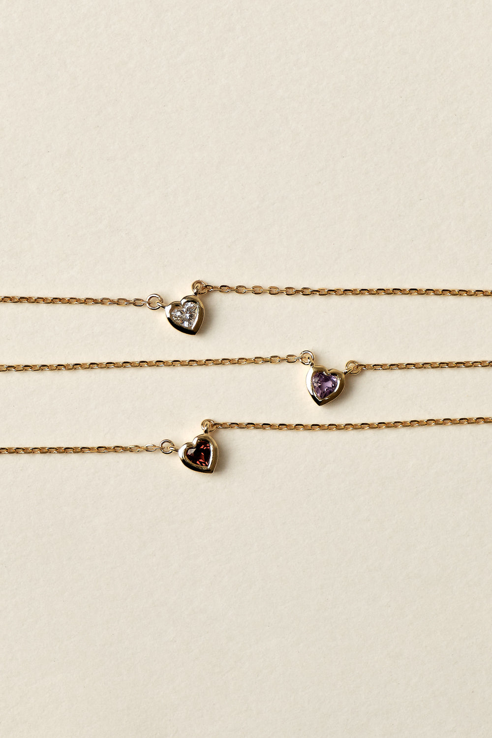 Heart Gemstone Necklace | 9K White Gold| Natasha Schweitzer