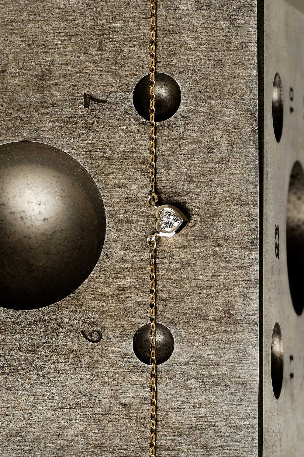 Heart Gemstone Necklace | 9K White Gold| Natasha Schweitzer