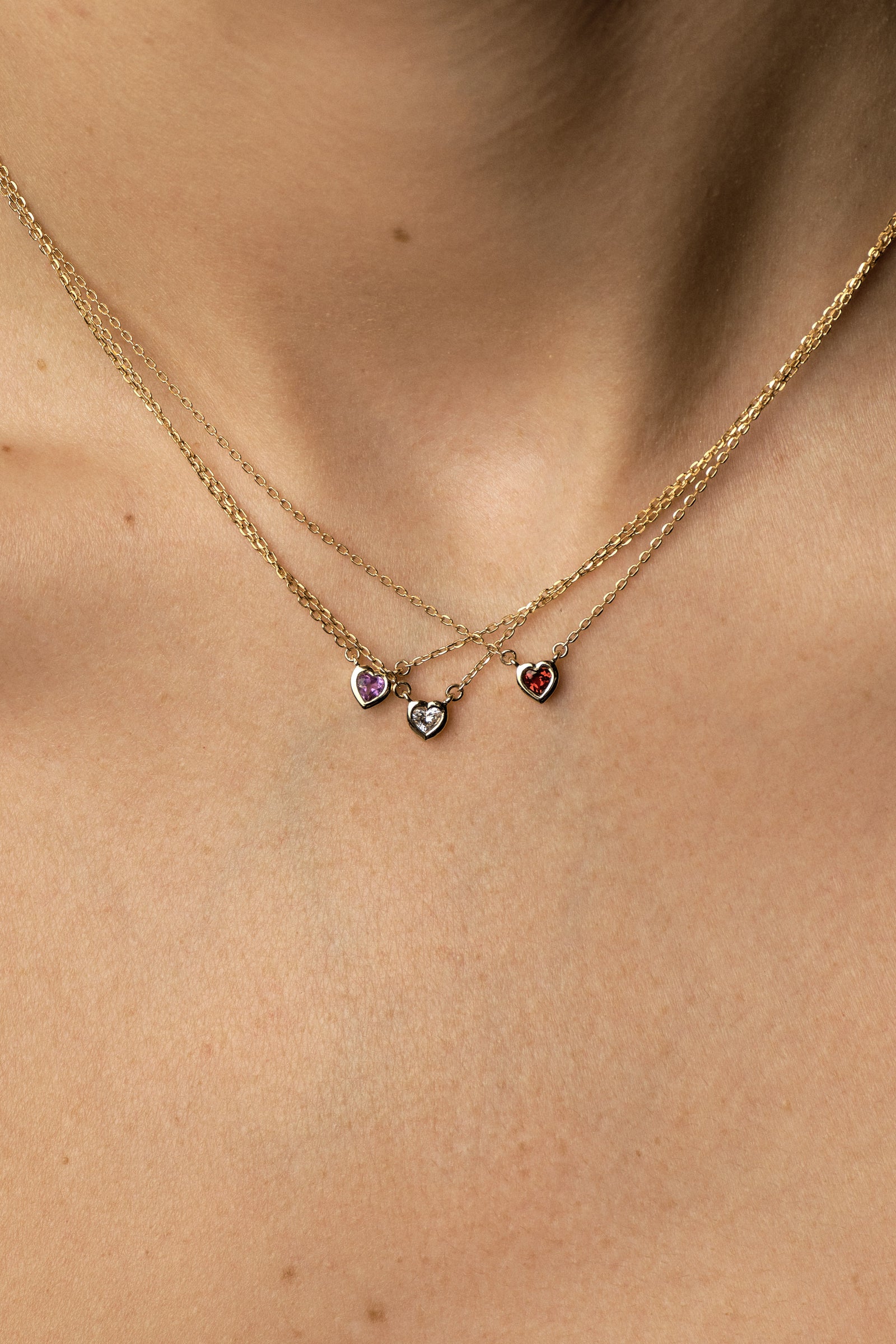 Heart Gemstone Necklace | 9K Yellow Gold| Natasha Schweitzer