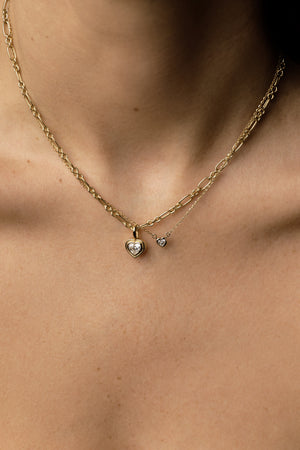 Heart Gemstone Necklace | 9K White Gold | Natasha Schweitzer