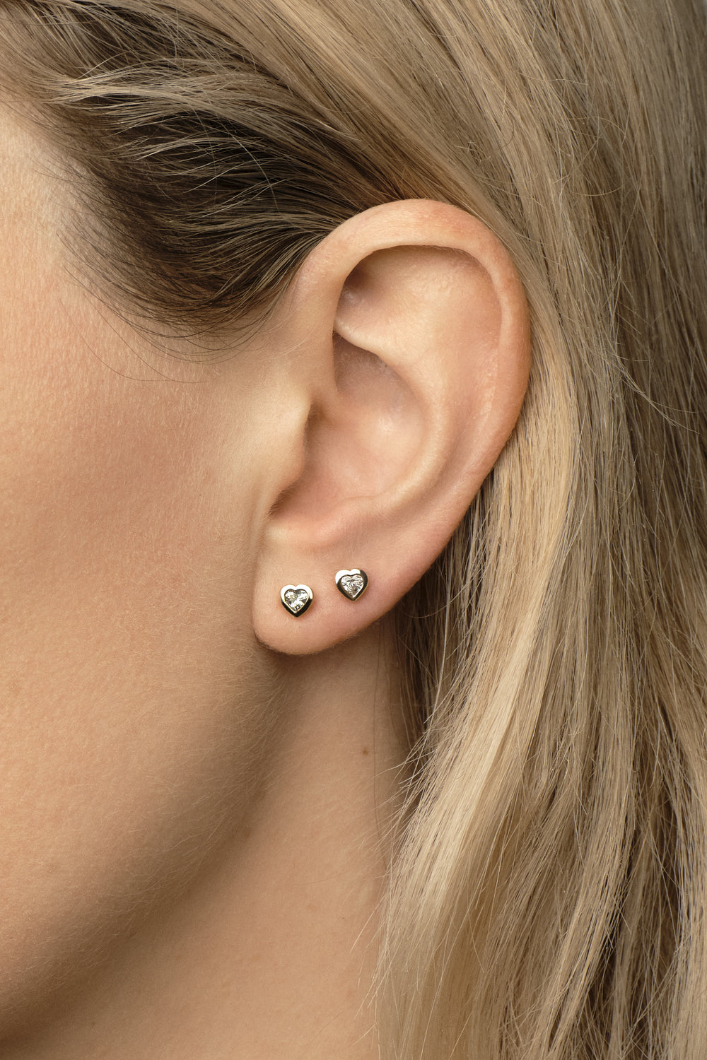 Heart Gemstone Earrings | 9K White Gold| Natasha Schweitzer