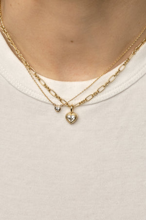 Heart Gemstone Necklace | 9K Yellow Gold | Natasha Schweitzer