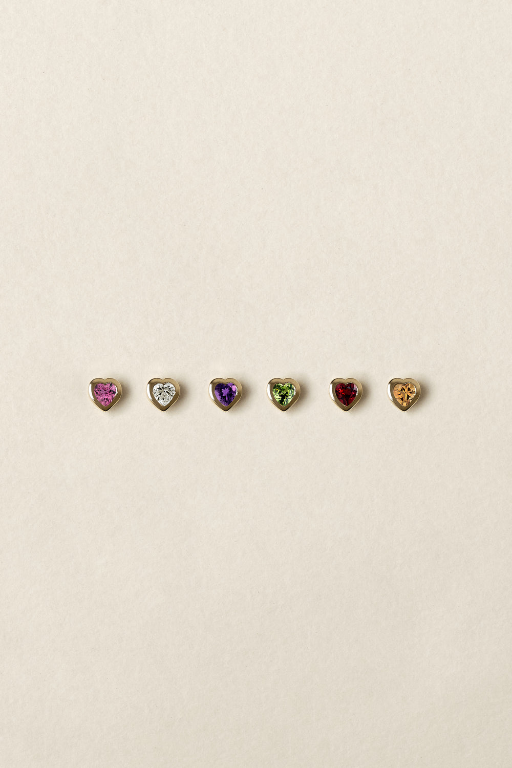 Heart Gemstone Earrings | 9K Yellow Gold| Natasha Schweitzer