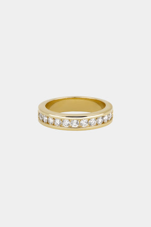 Round Diamond Channel Set Ring | 18K Yellow Gold | Natasha Schweitzer