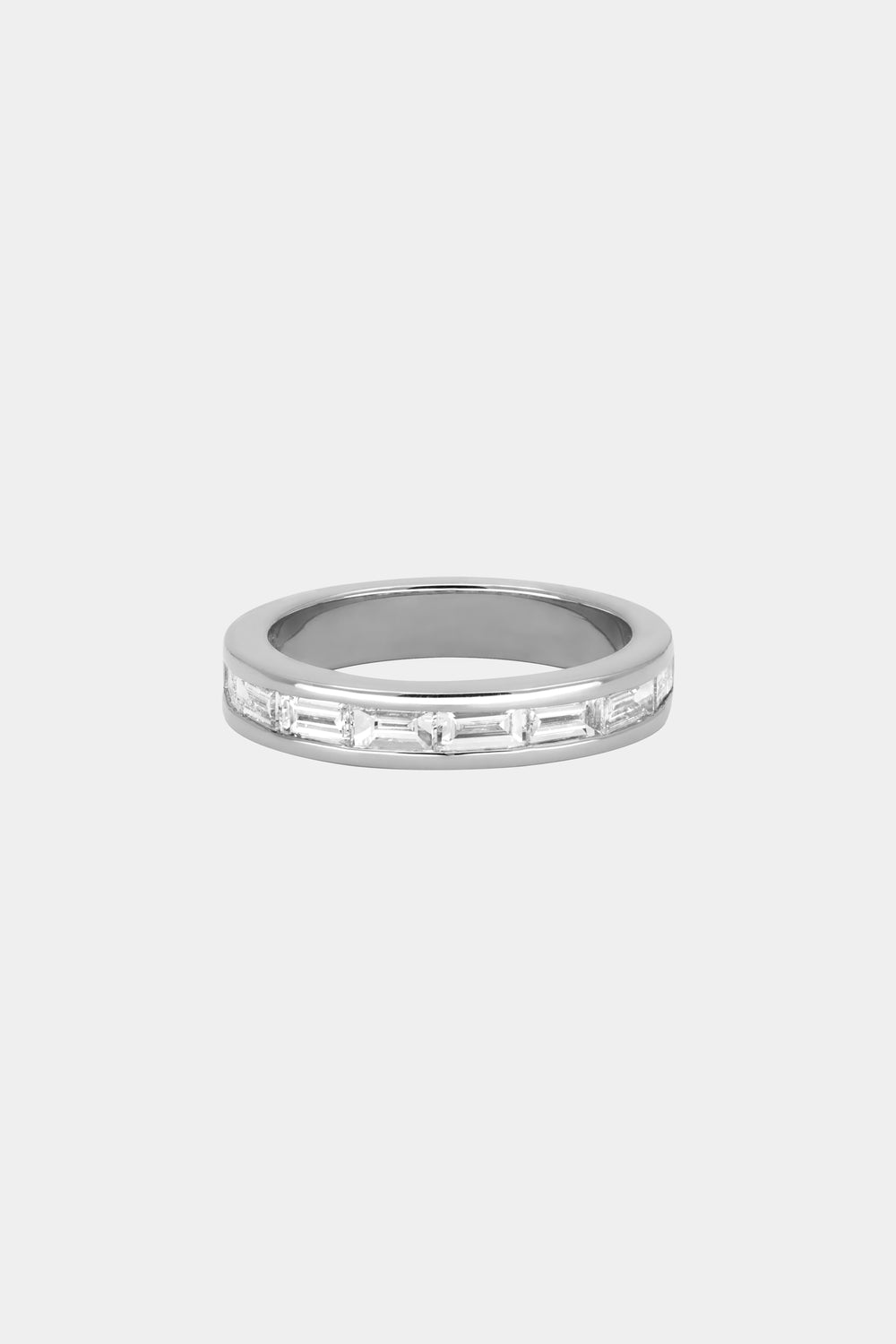 Baguette Diamond Channel Set Ring | 18K White Gold| Natasha Schweitzer