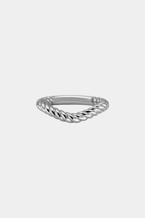 Curved Twist Ring | White Gold | Natasha Schweitzer