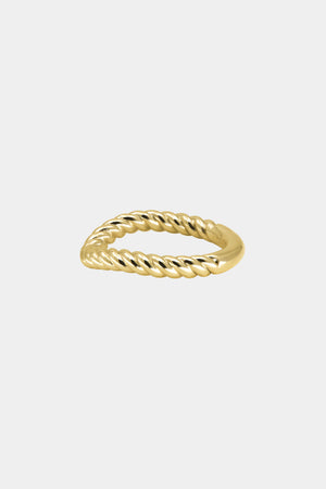 Curved Twist Ring | Yellow Gold | Natasha Schweitzer