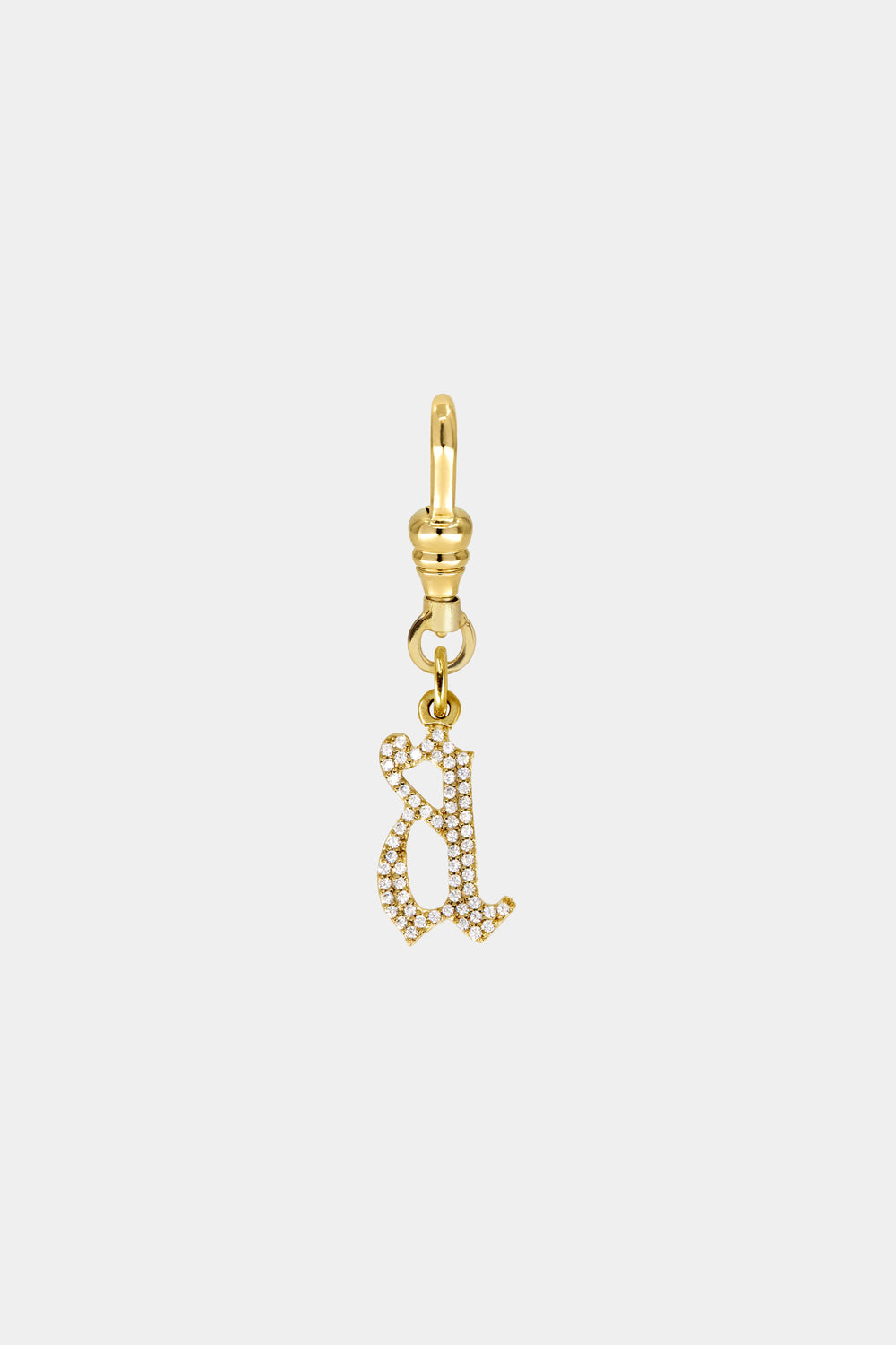 Large Diamond Gothic Letter Pendant | 18K Yellow Gold