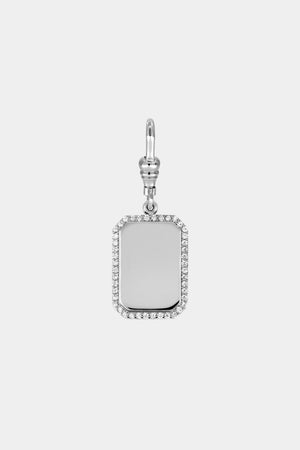 Diamond Halo Tag Attachment | 18K White Gold | Natasha Schweitzer