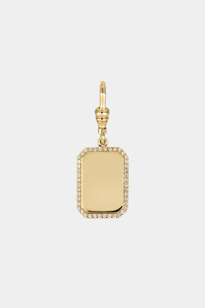 Diamond Halo Tag Attachment | 18K Yellow Gold | Natasha Schweitzer