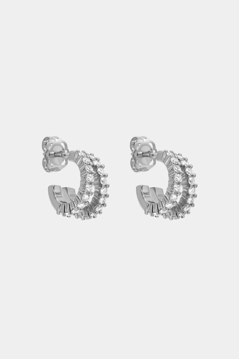 Double Diamond Sabine Hoops | White Gold| Natasha Schweitzer