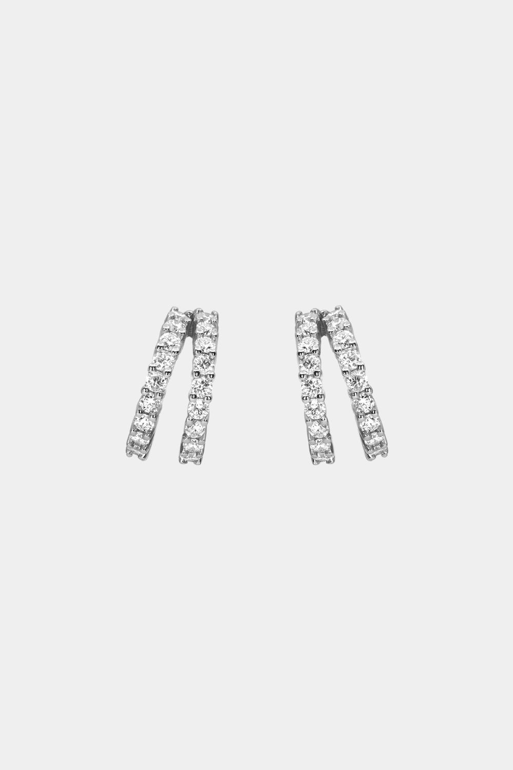 Double Diamond Sabine Hoops | White Gold| Natasha Schweitzer