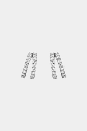 Double Diamond Sabine Hoops | White Gold | Natasha Schweitzer