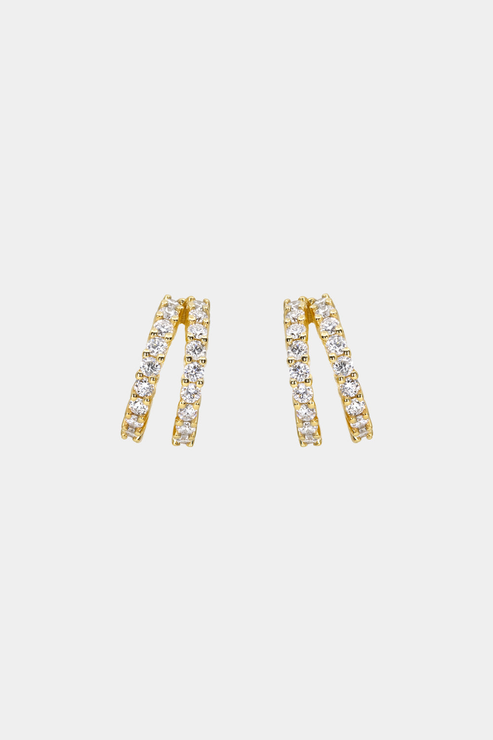 Double Diamond Sabine Hoops | Yellow Gold| Natasha Schweitzer