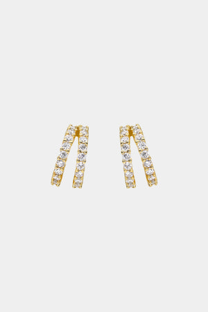 Double Diamond Sabine Hoops | Yellow Gold | Natasha Schweitzer