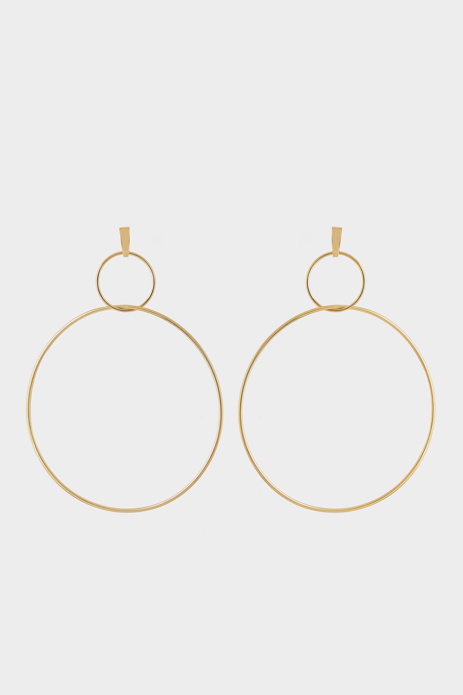 Double Drop Hoop Earrings | Gold Plated| Natasha Schweitzer
