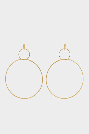 Double Drop Hoop Earrings | Gold Plated | Natasha Schweitzer