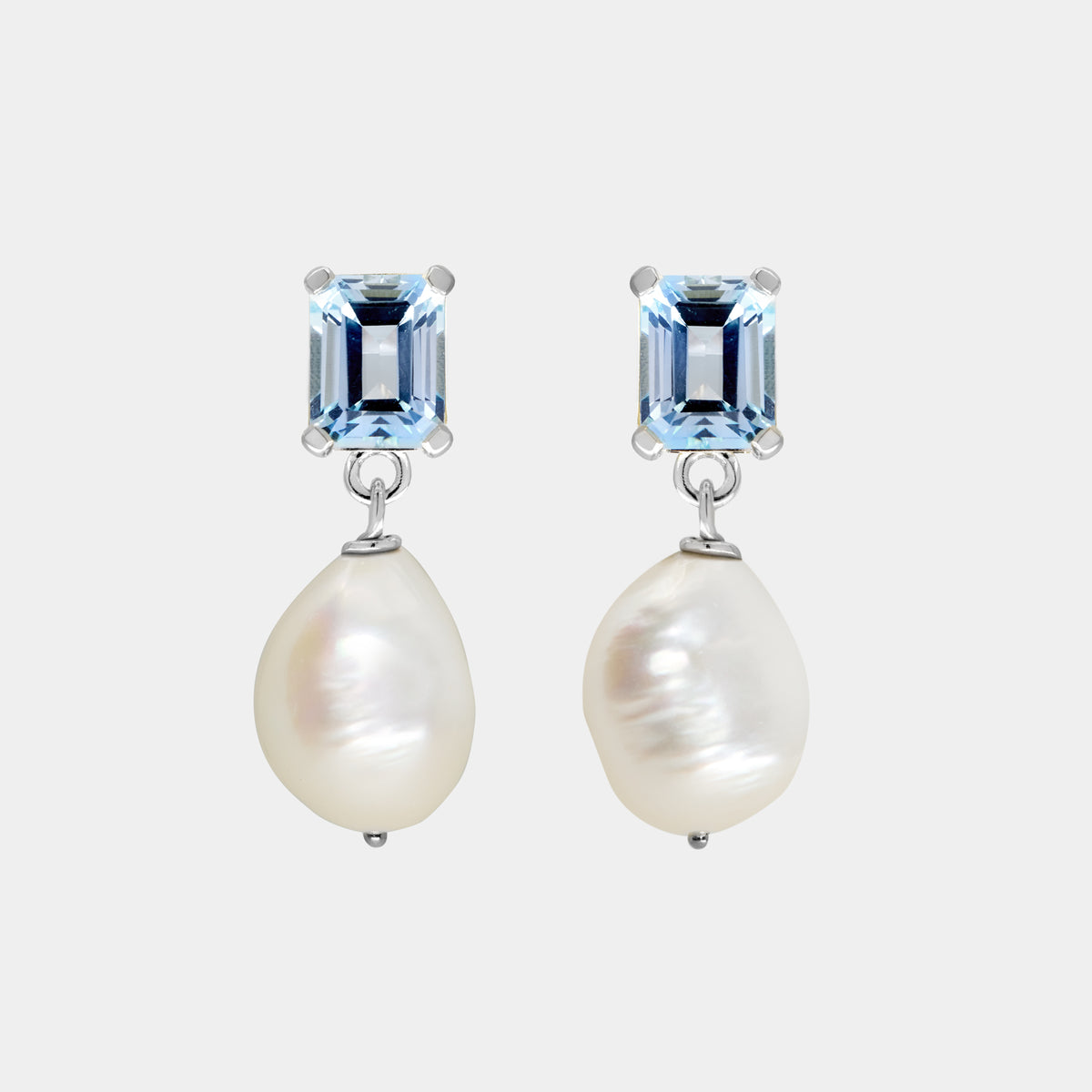 1*p様 All Blue Pearl earrings mediumシルバーピ NATASHA SCHWEITZER | Earrings | Emerald Topaz Pearl Earrings