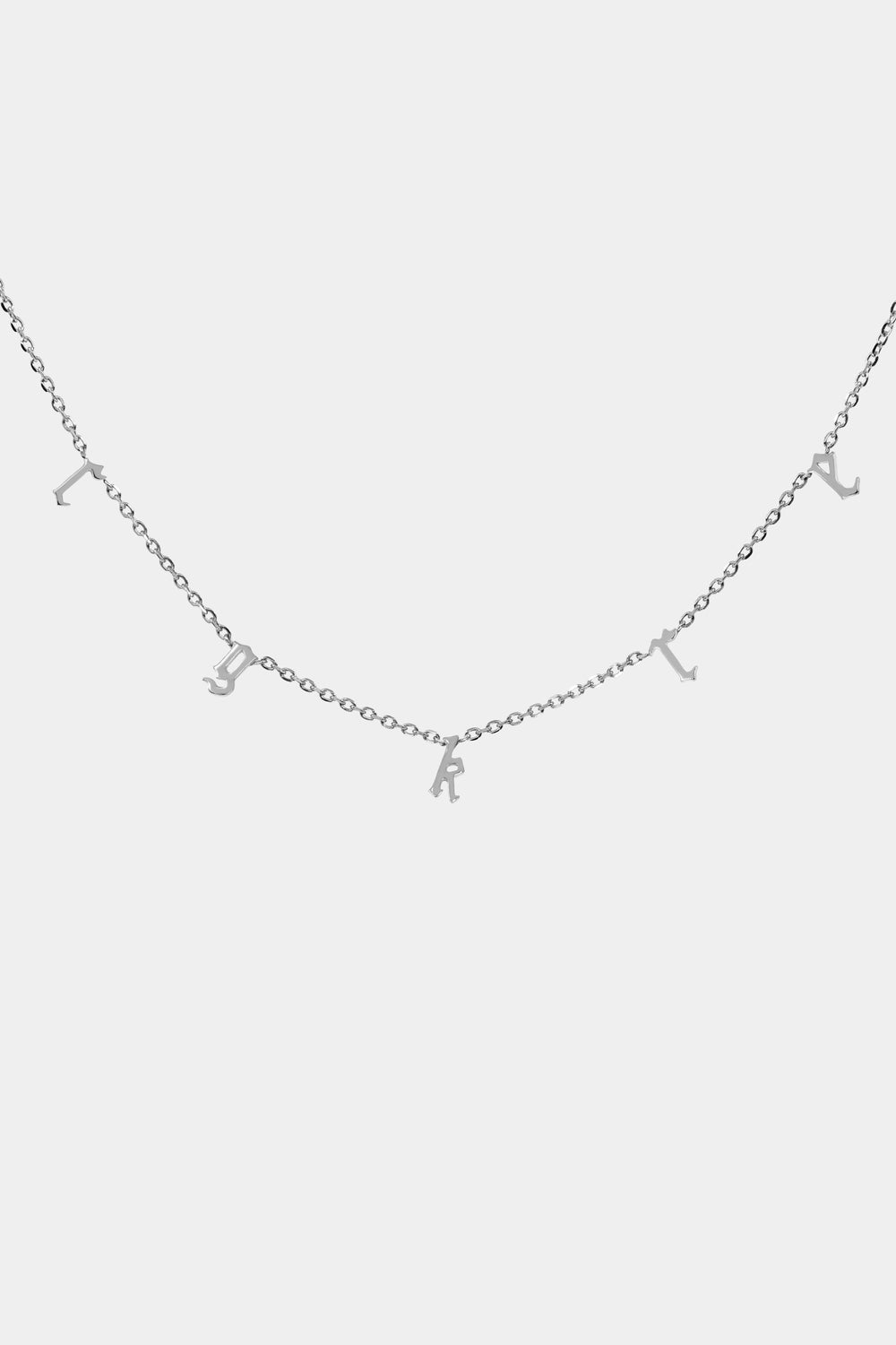 Gothic Letter Necklace | 9K White Gold