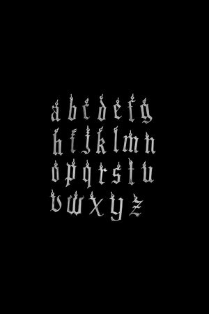 Gothic Letter Necklace | 9K White Gold | Natasha Schweitzer