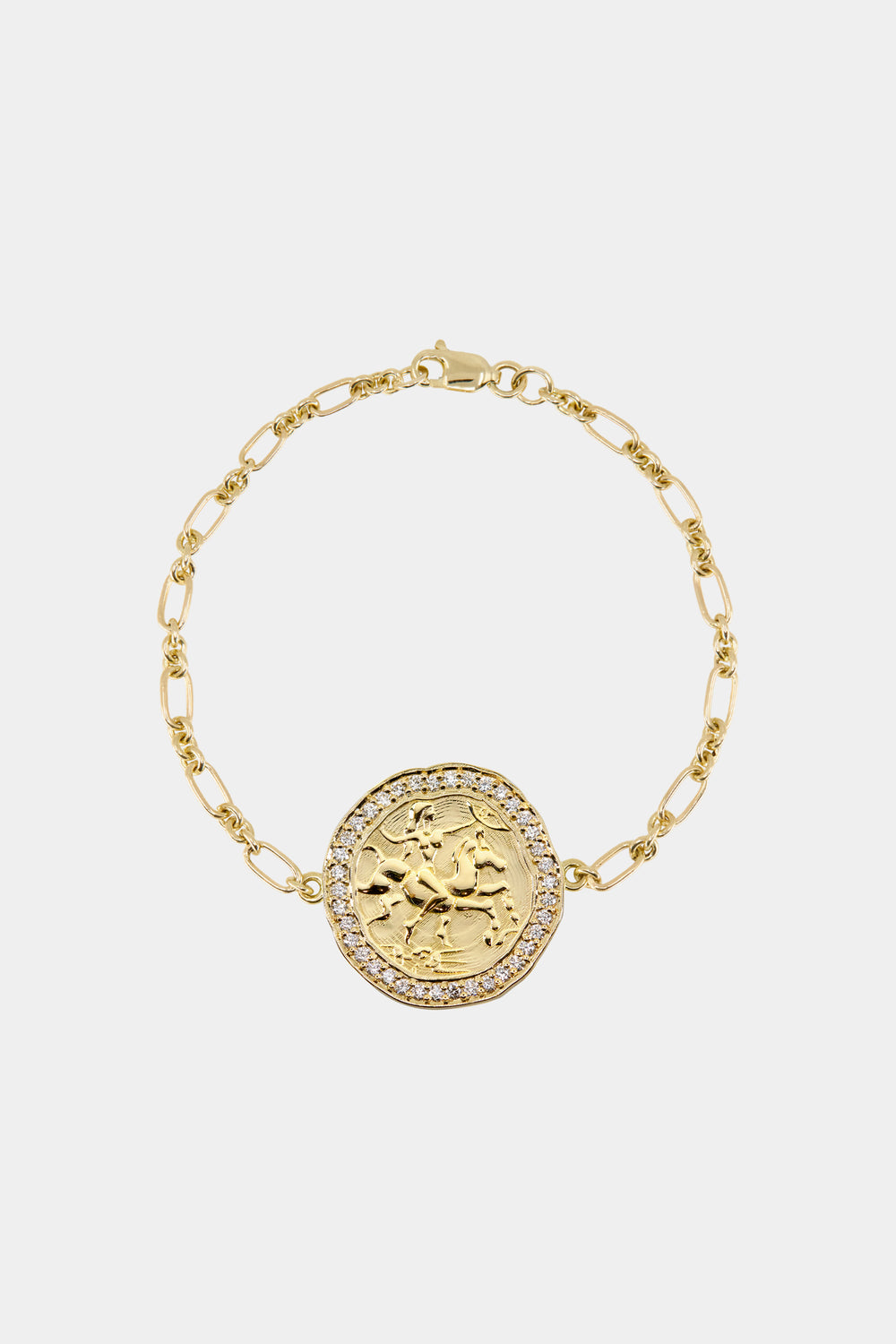 Large Warrior Coin Bracelet | Yellow Gold, More Options Available